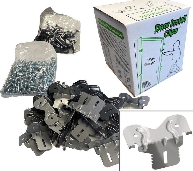 door install kit Door Install Clips™ | Quick & EZ Door Installs | Patented Strength Gussets - Image 1